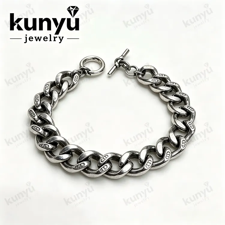 Slabhra Plátáilte Airgid Antique Lámhdhéanta